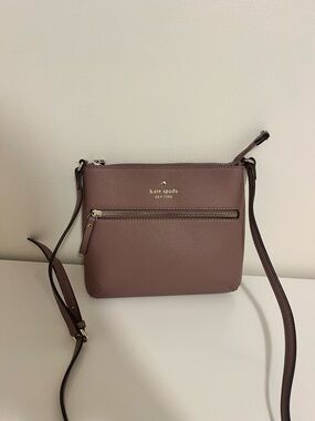 kate spade mauve brown crossbody bag with gold-tone hardware